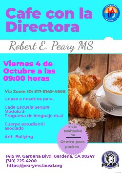 Join us on our October Coffee with the Principal.Únase a nosotros en nuestro Café de octubre con el Director.